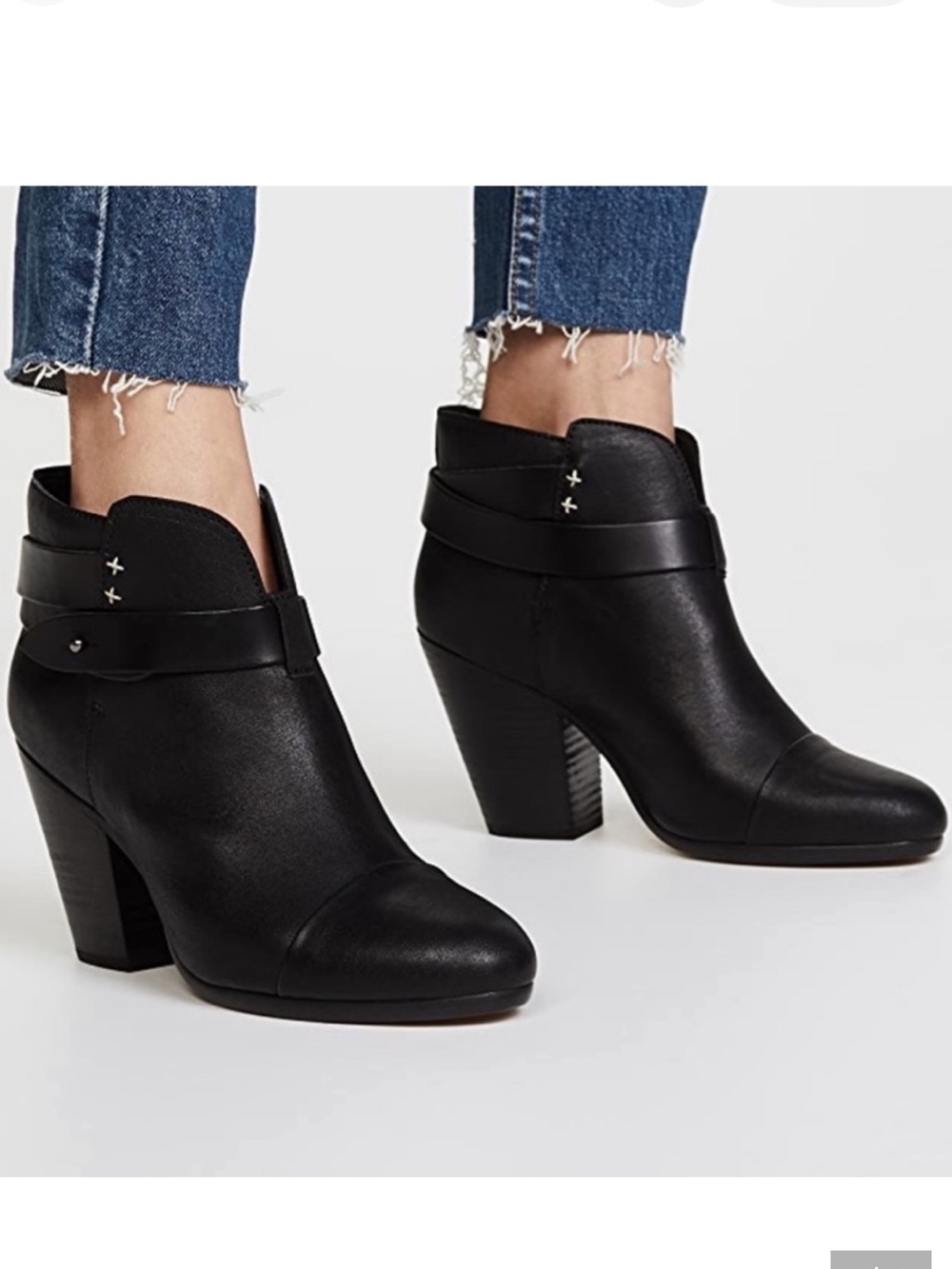Rag & Bone Black Harlow Ankle Leather Boots Size 37 Best for a USA 6